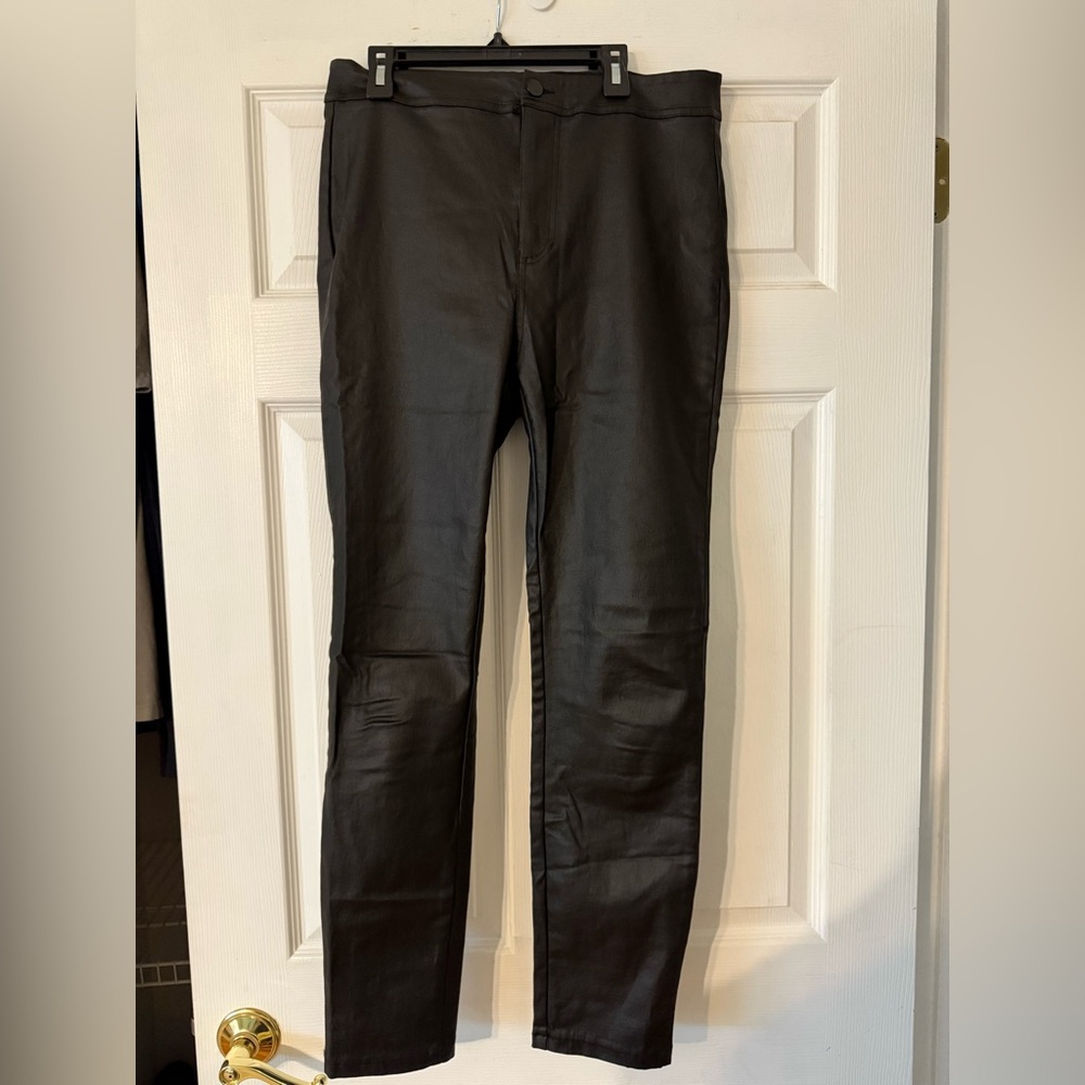 SHEIN Black Faux Leather Trousers NWOT